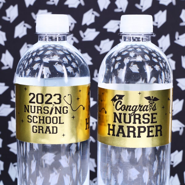Graduation Water Bottle Label Etsy