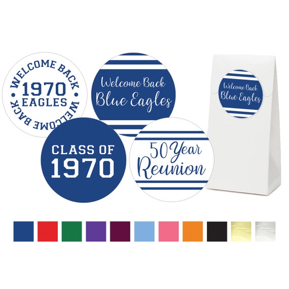 Class Reunion Decorations 1 75 Stickers For High School Etsy
