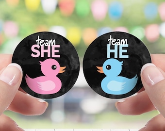 What The Duck Are We Having Baby Gender Reveal Party, Team Boy Team Girl, Waddle It Be Ducklings, Rubber Duck He or She Voting Stickers, 40
