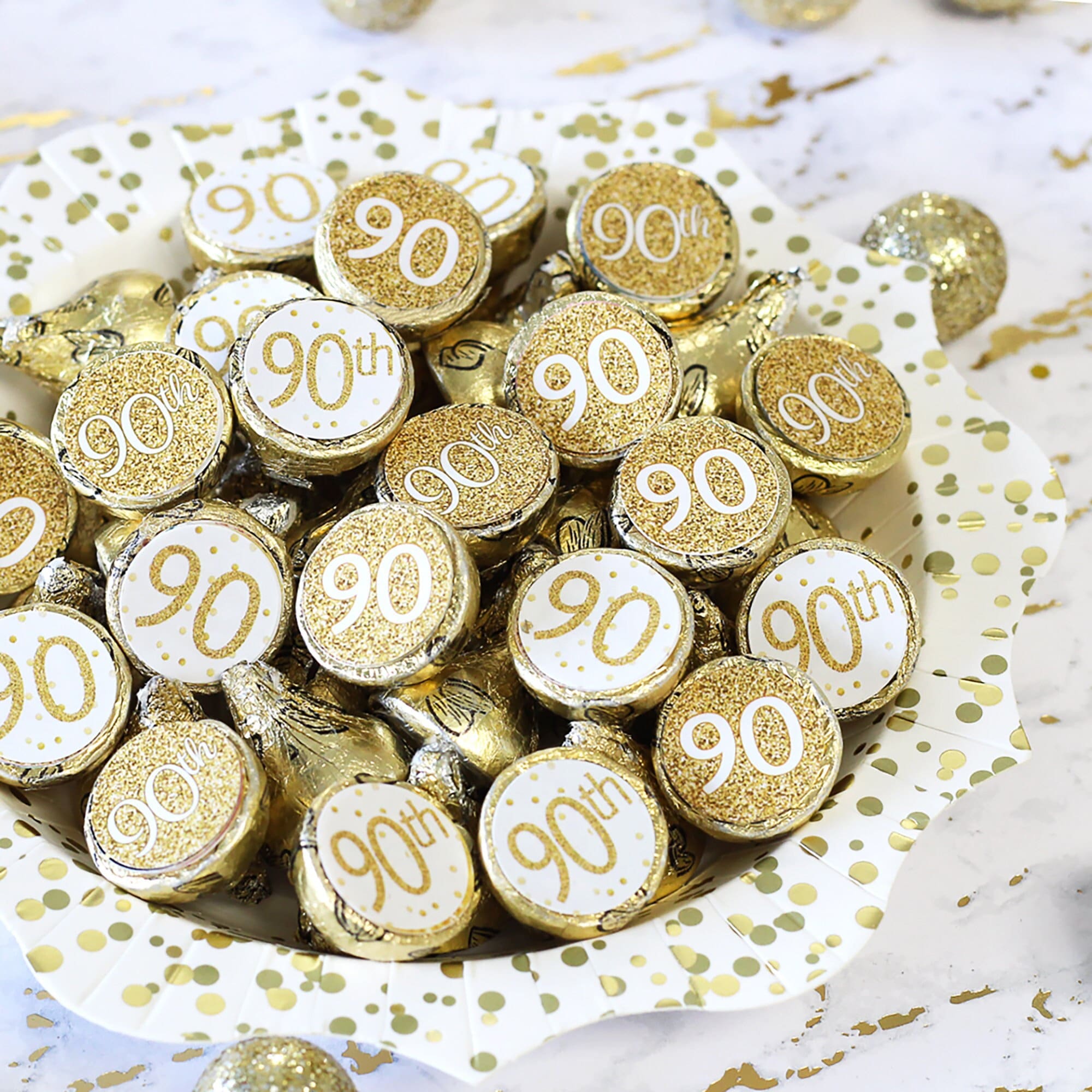 90th Birthday Decorations and Supplies White and Gold 90th - Etsy