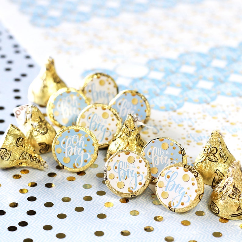 Boy Baby Shower Hershey Kiss Stickers 180ct Its a Boy Baby Etsy