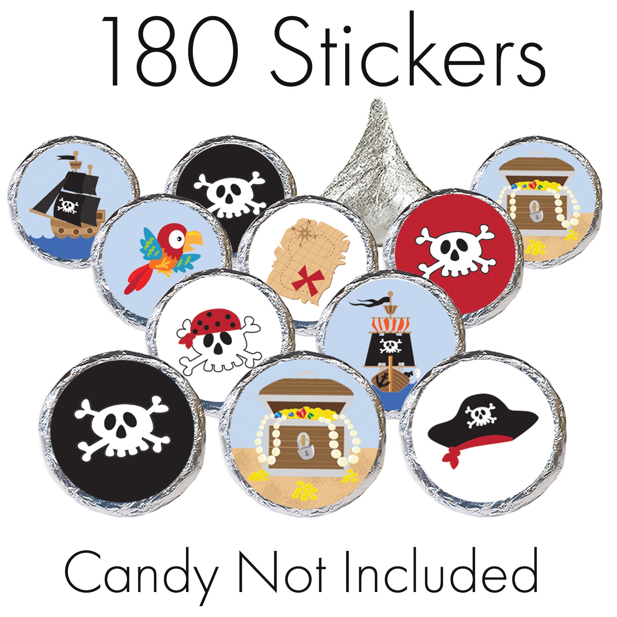 Pirate Party Favor Stickers for Hershey's Kisses Kids Etsy