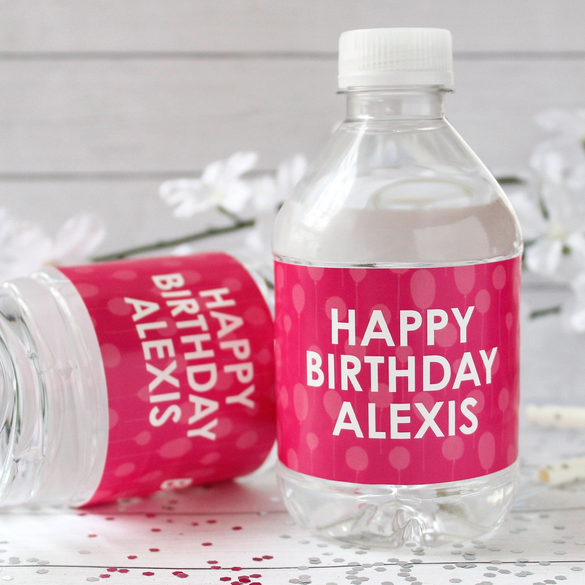 Personalized Happy Birthday Party Water Bottle Labels with | Etsy