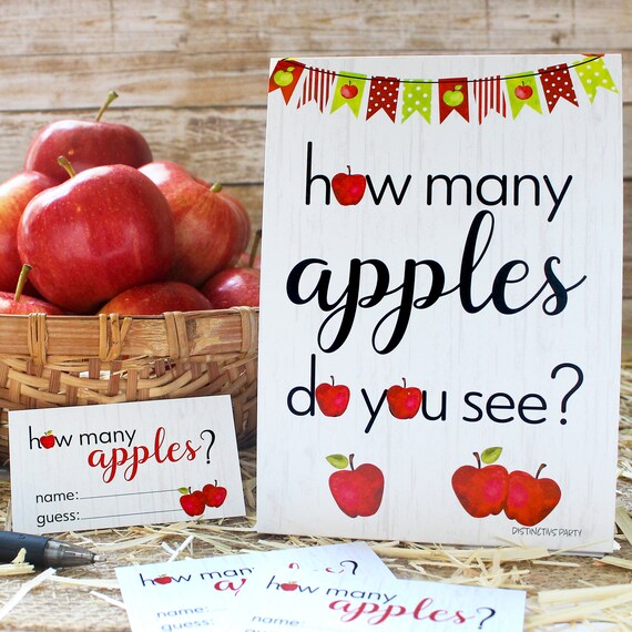 Apple Farmhouse Guessing Game, How Many Apples Do You See Baby Shower