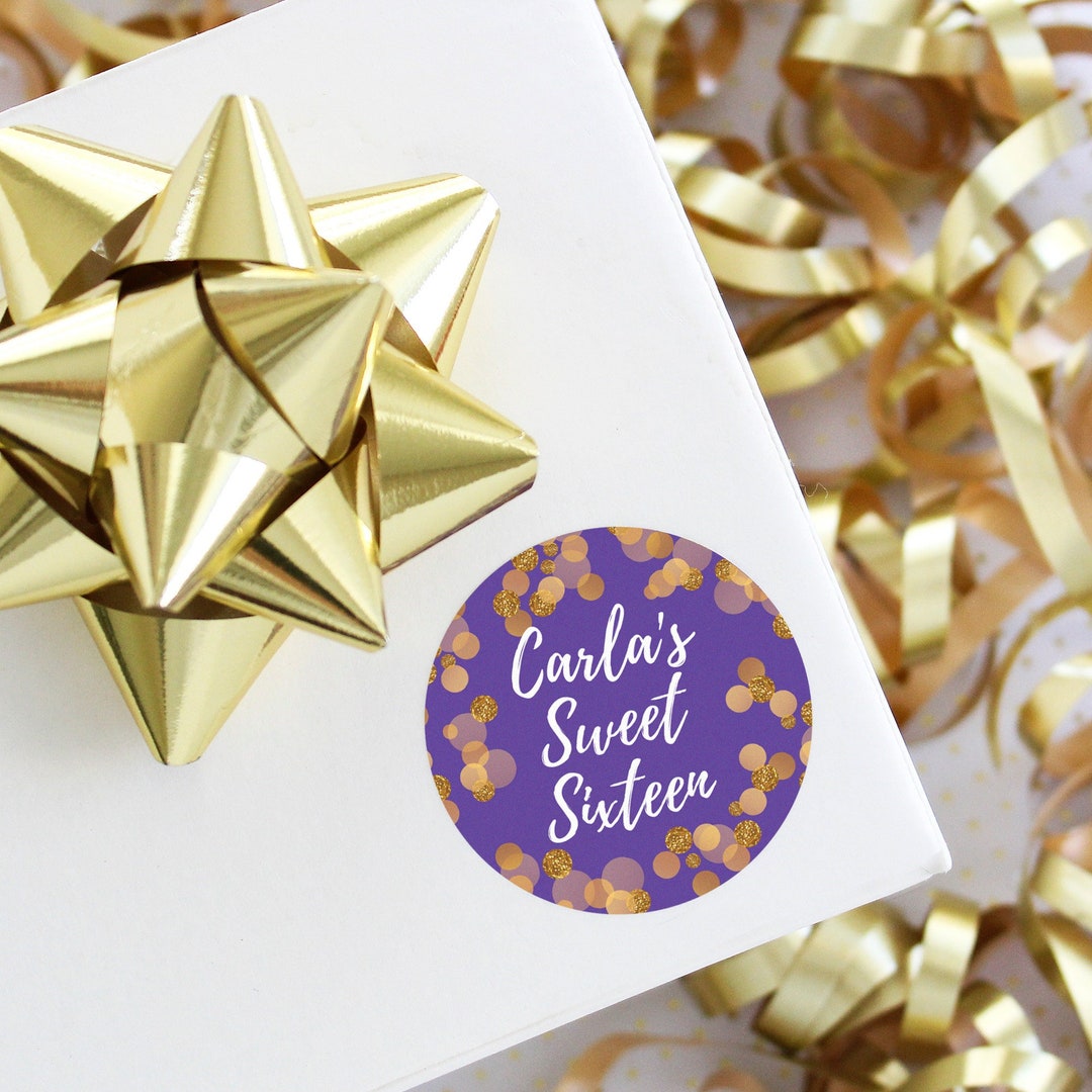 Sweet Sixteen Party Favors Personalized Purple and Gold - Etsy