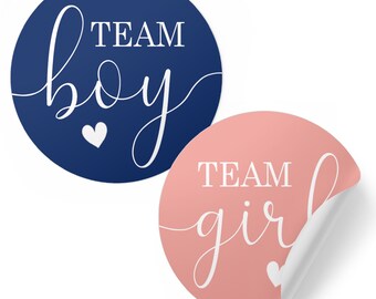 Stickers Revelación Género Azul y Rosa – Equipo Niño o Niña Etiquetas Votación, 40 Unidades