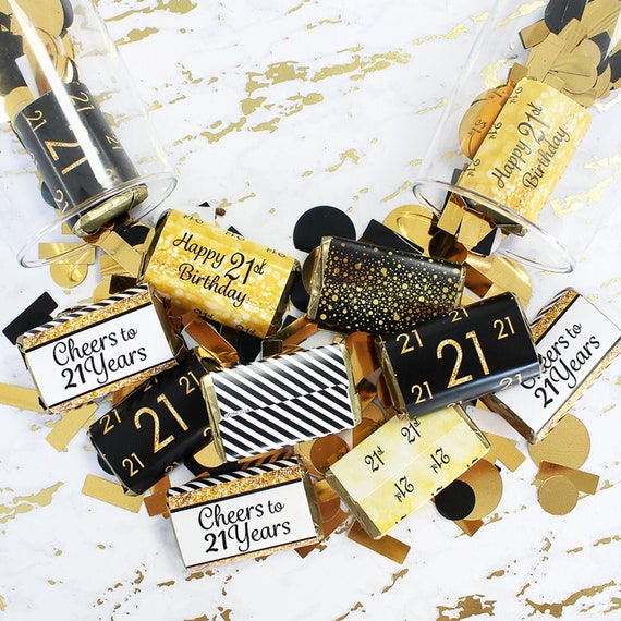 21st Birthday Candy Wrappers for Miniature Chocolate Bars, 45ct