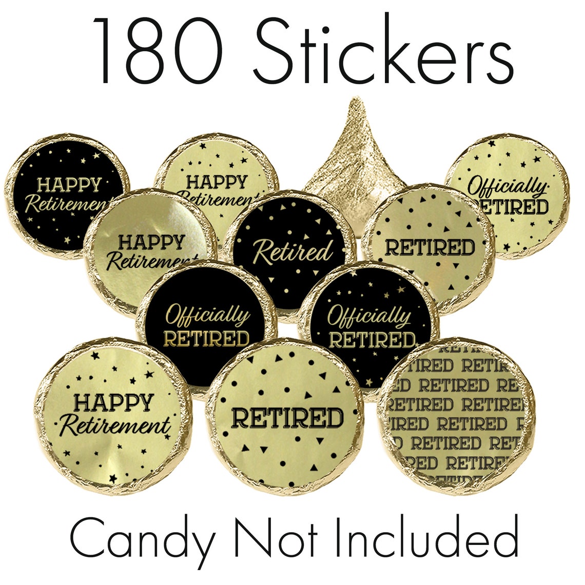 Retirement Party Labels for Hershey's Kisses Black and | Etsy