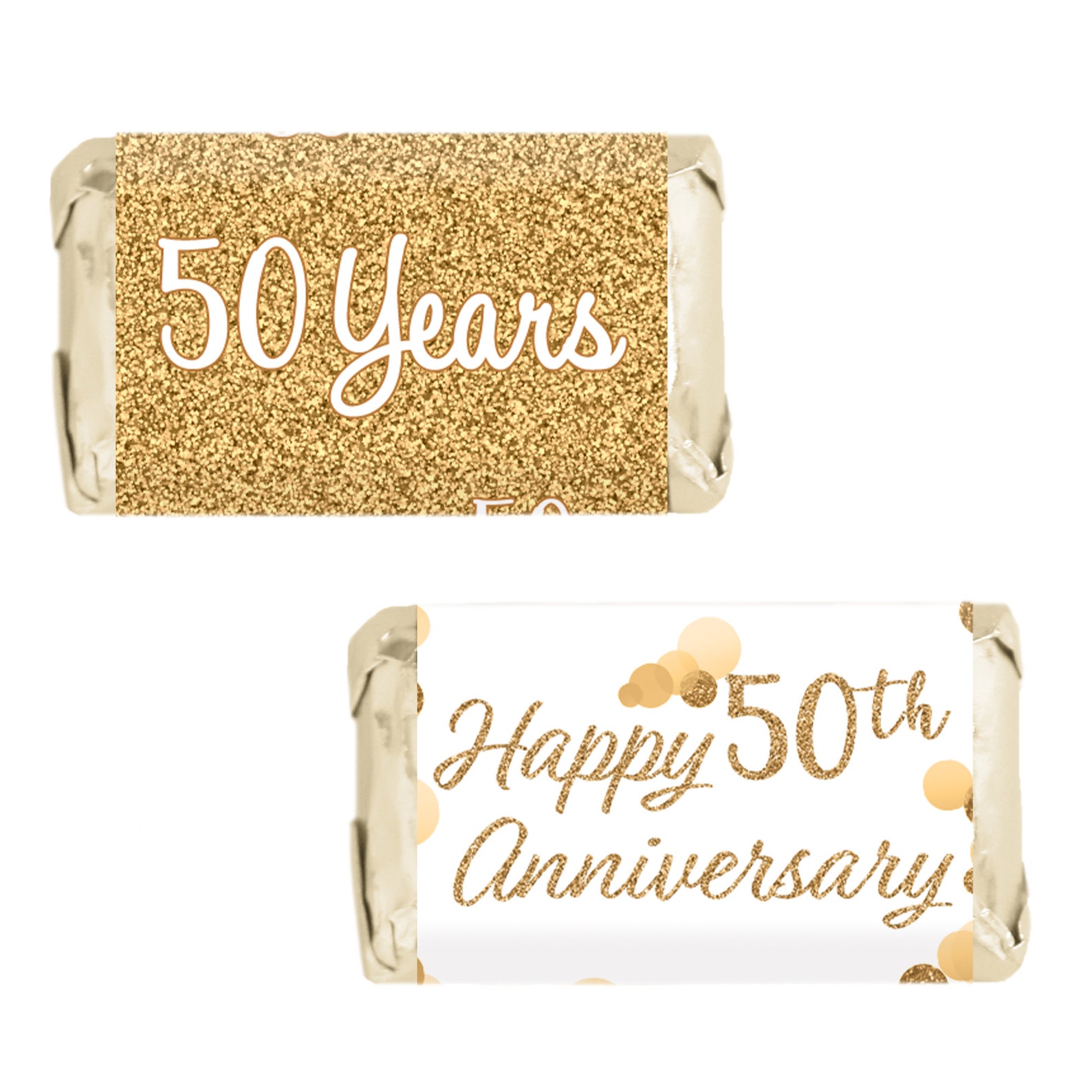 50th Anniversary Candy Wrappers for Miniature Chocolates 45ct - Etsy