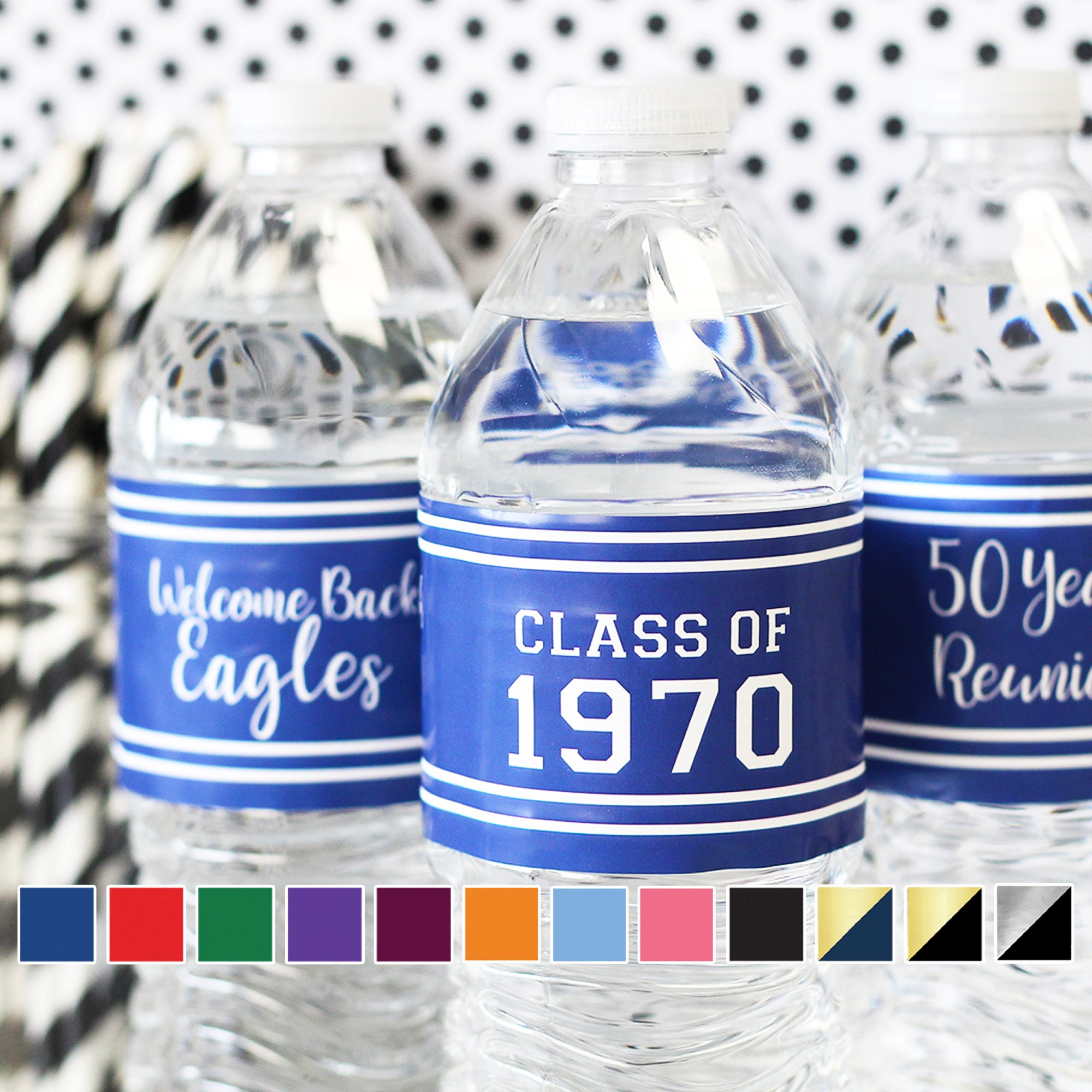 Class Reunion Decoration Water Bottle Labels Personalized - Etsy