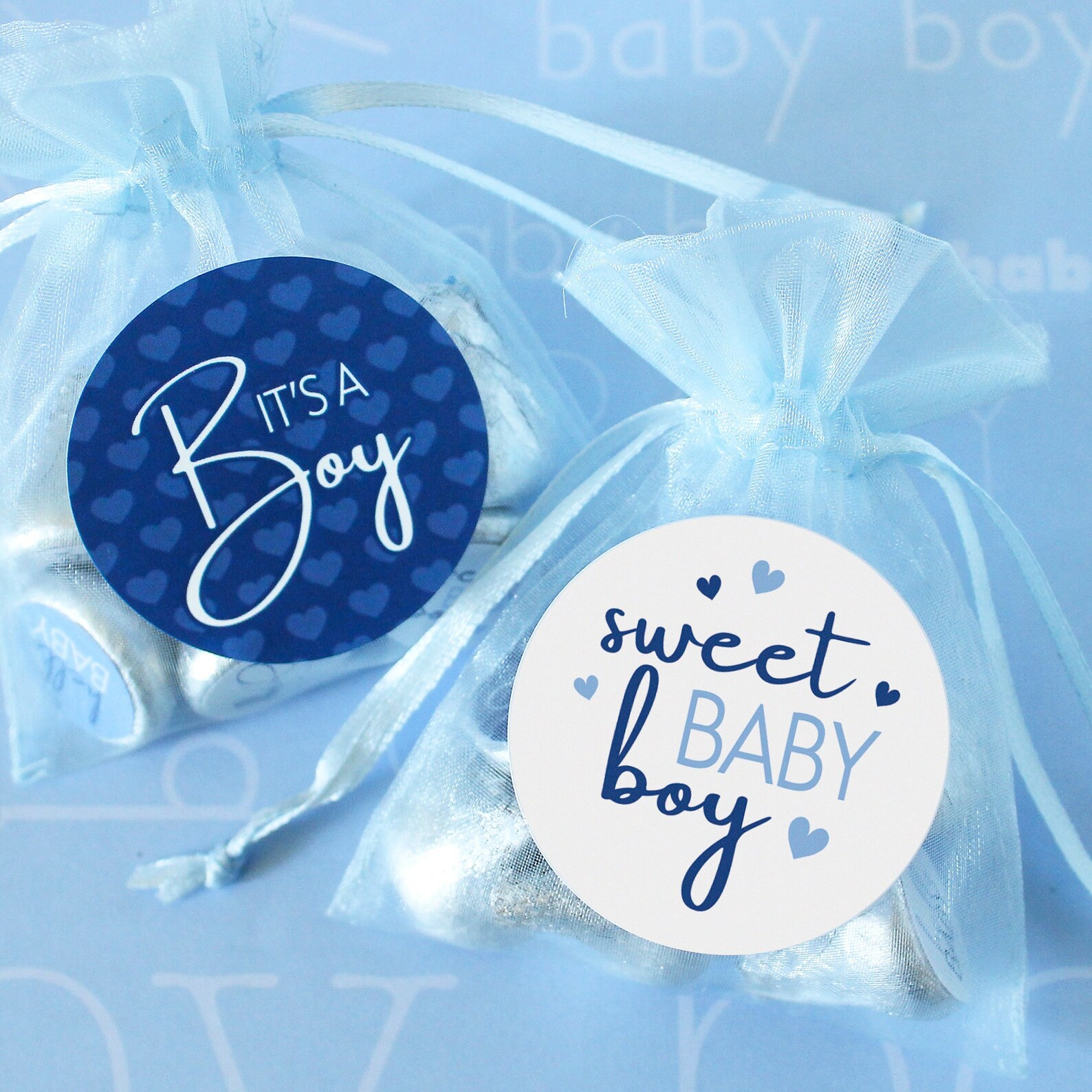 Blue It's a Boy Baby Shower Favor Labels Sweet Baby Boy Etsy