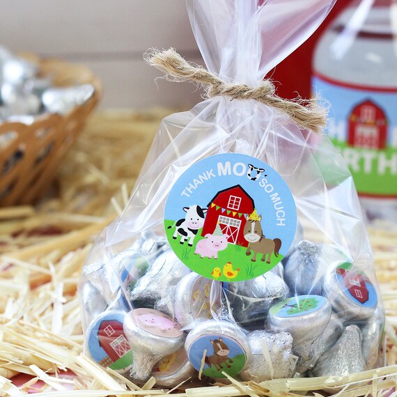 30 Pack Thank You Chicken Favor Labels - 1.5 Inch Round Stickers, Handmade, Multi-Color