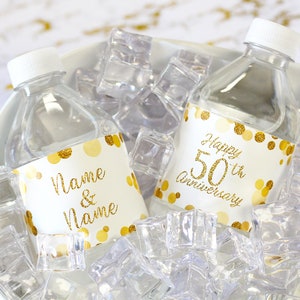 Personalized Silver Wedding Anniversary Water Bottle Labels – Distinctivs  Party