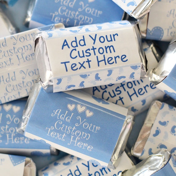 Custom It's a Boy Baby Shower Candy Wrappers for Miniature Chocolates