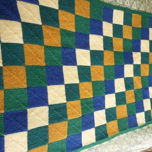 Hand spun and hand knitted cosy blanket or throw in genuine handspun Shetland wool