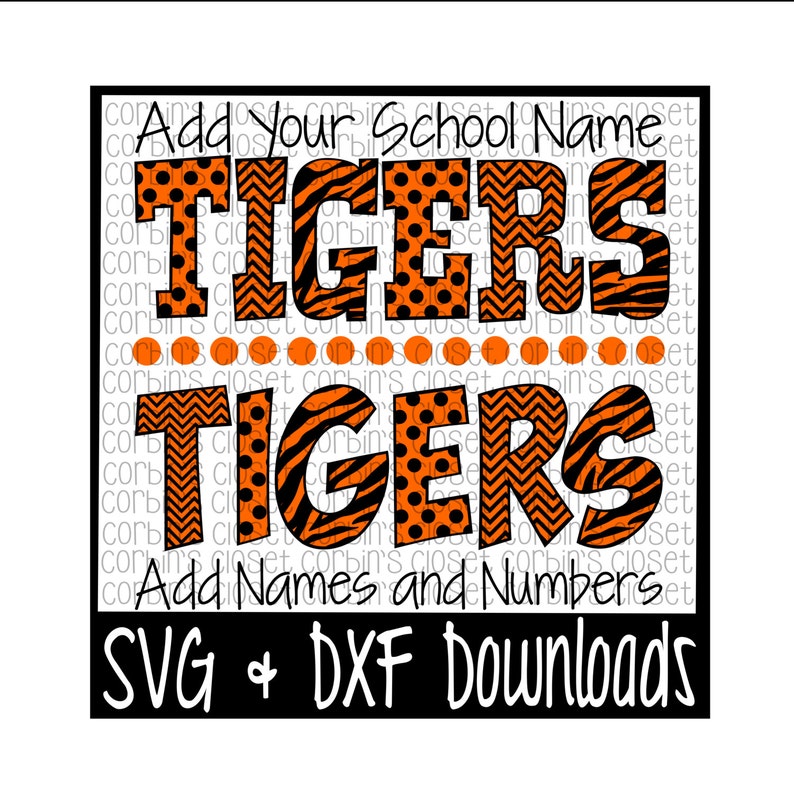 Tigers Spirit Wear Spirit Shirt Cutting File DXF & SVG Files Silhouette Cameo, Cricut image 1