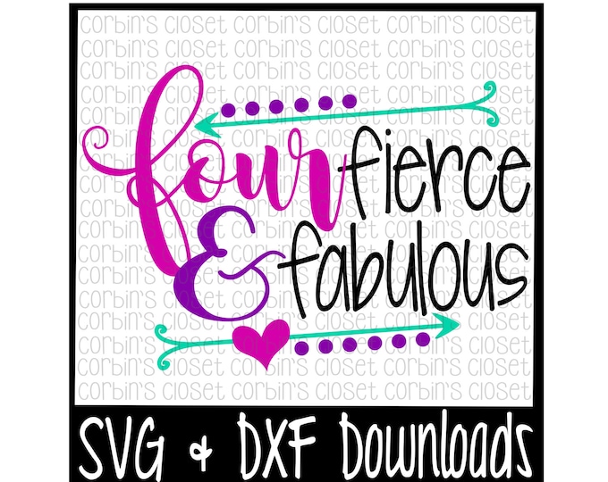 Four Fierce and Fabulous Cut File DXF &amp; SVG Files Silhouette Cameo ...