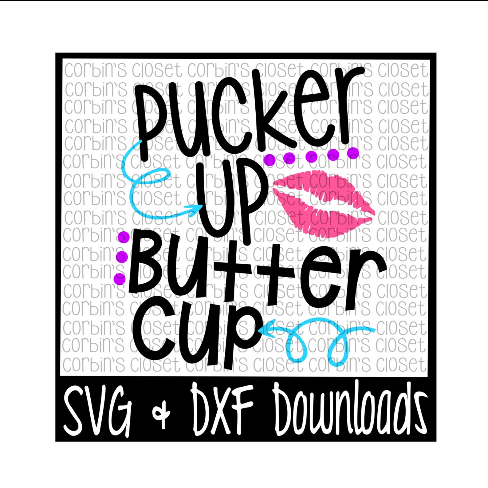 Valentine SVG Pucker Up Butter Cup Valentine | Etsy