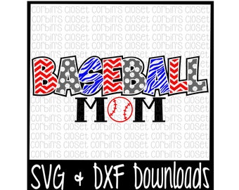 Baseball Mom SVG Cut File - DXF & SVG Files - Silhouette Cameo, Cricut