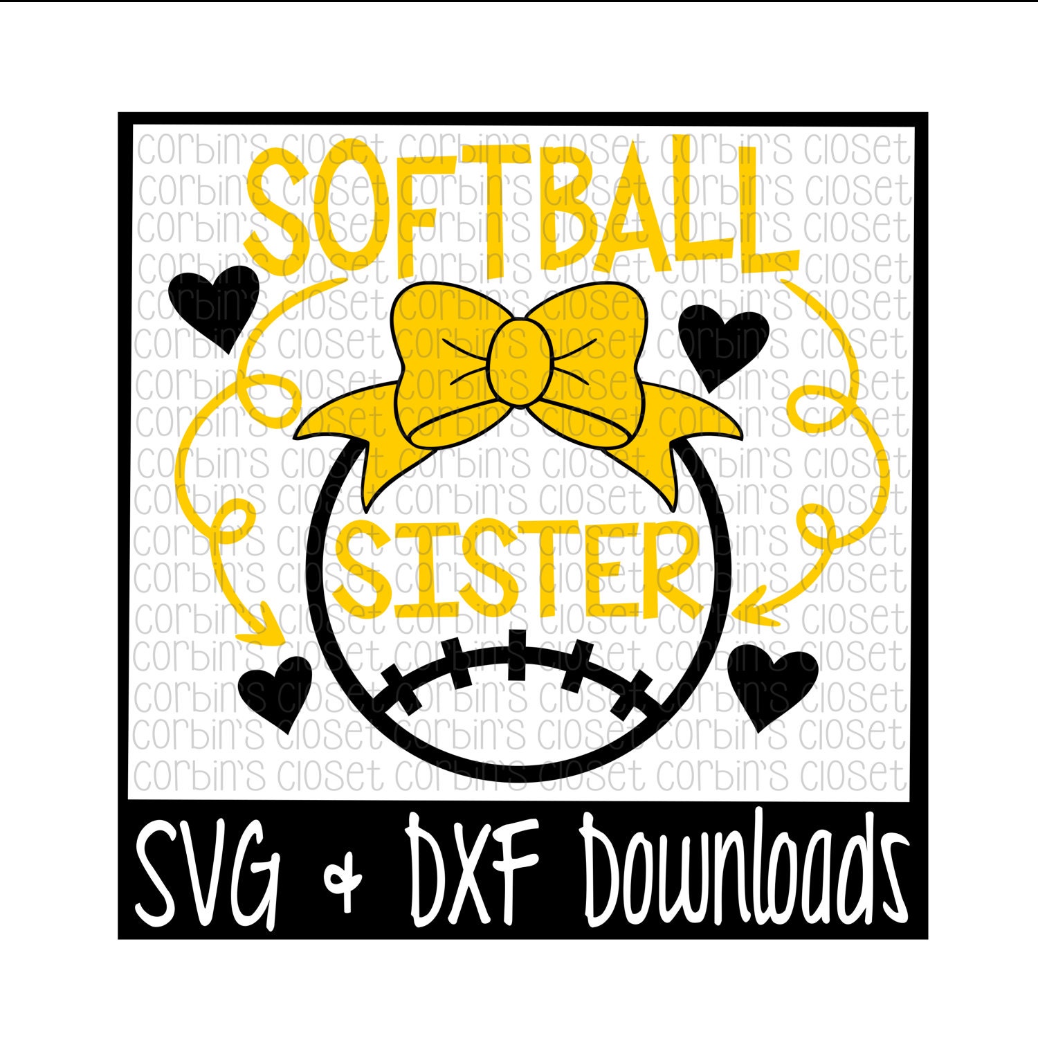 Download Softball Sister SVG Softball Sister Cut File DXF & SVG | Etsy