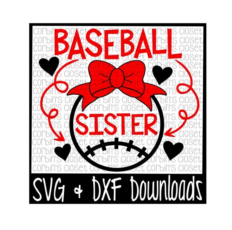 Baseball Sister Cutting File DXF & SVG Files Silhouette Cameo, Cricut image 1