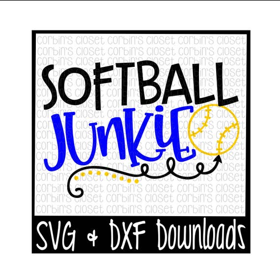 Download Softball SVG Baseball Junkie Cut File DXF & SVG Files | Etsy