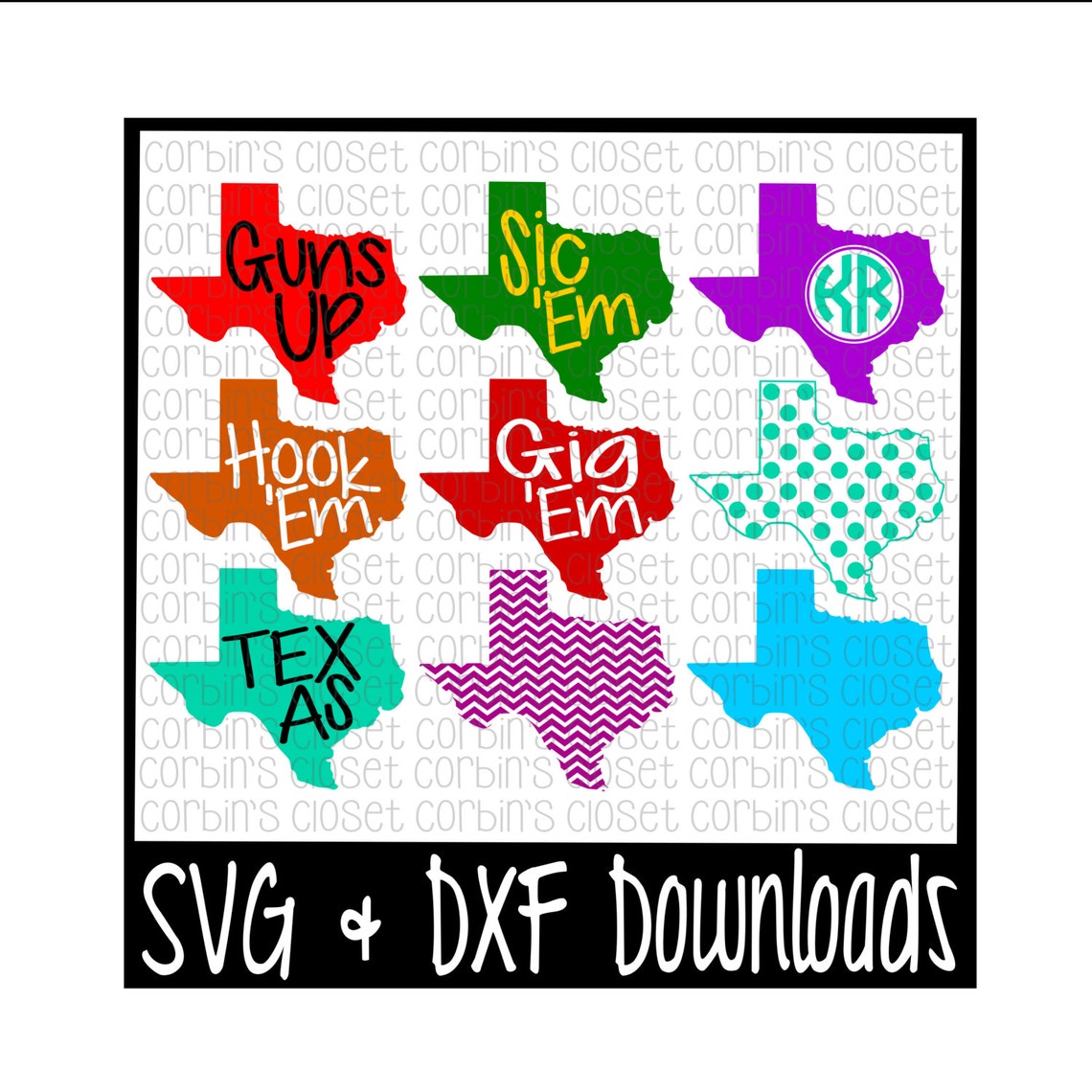 Download Texas SVG Texas Monogram SVG Cut File dxf & SVG Files | Etsy
