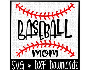 Baseball Mom SVG * Baseball Thread SVG Cut File - dxf & SVG Files - Silhouette Cameo, Cricut