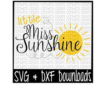 Little Miss Sunshine Cutting File - DXF & SVG Files - Silhouette Cameo, Cricut