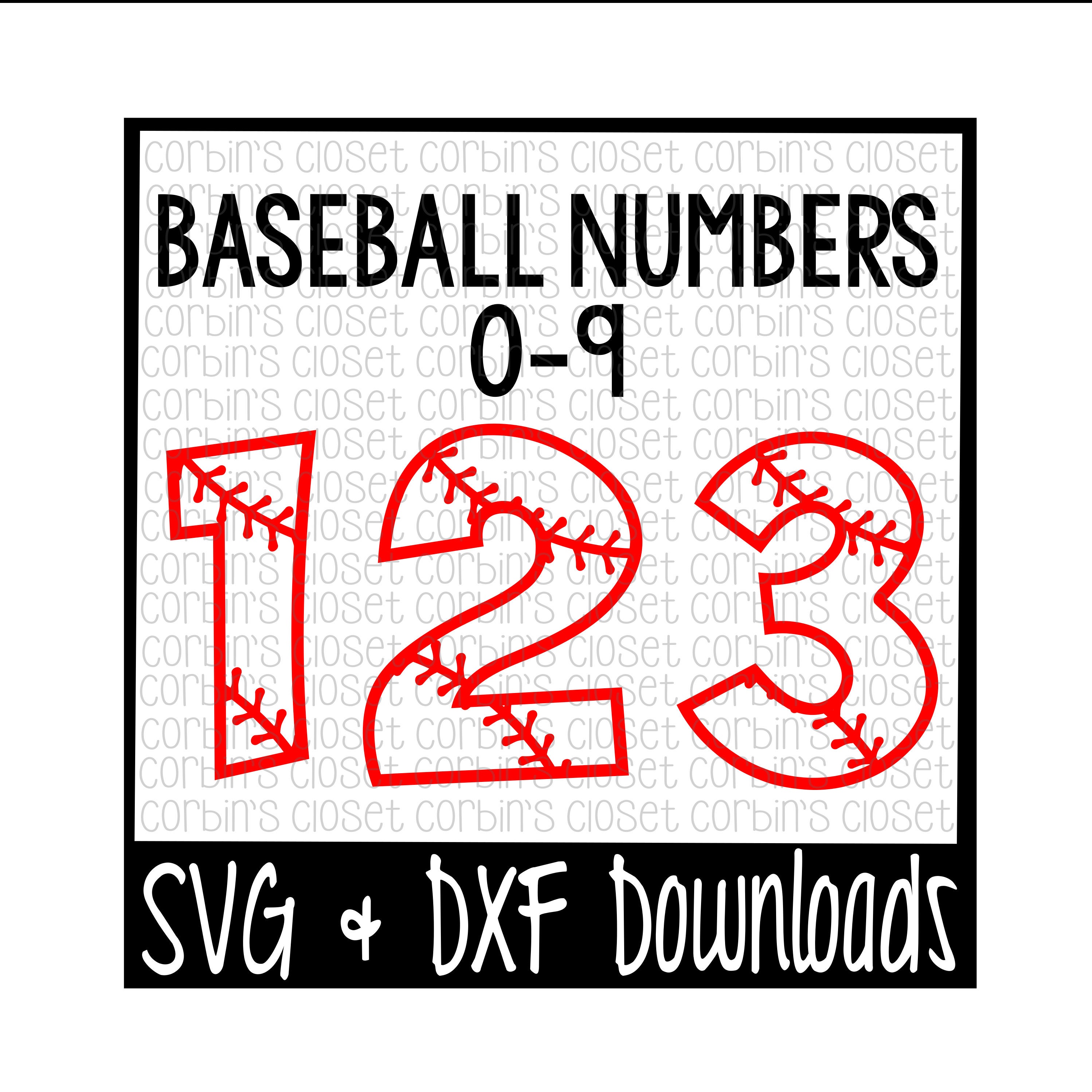 Download Baseball Numbers Cut File DXF & SVG Files Silhouette | Etsy