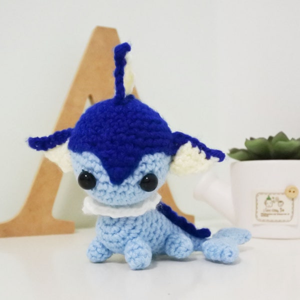 Vaporeon Amigurumi/Crochet Stuffed Doll (Pokemon Inspired Amigurumi) - Made to Order