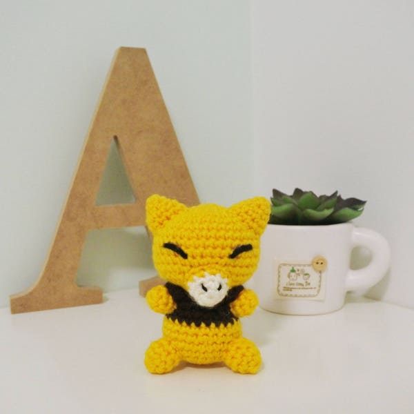 Abra Amigurumi/Crochet Stuffed Doll (Pokemon Inspired Amigurumi) - Made to Order