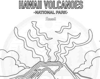 Målarbild för Hawaii Volcanoes National Park (20,5 x 28 cm)