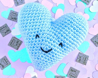 CROCHET PATTERN: Sweetie Heart Plushie Crochet Pattern, amigurumi, kawaii heart, valentine gift, baby toy, bedroom decor, crochet for baby