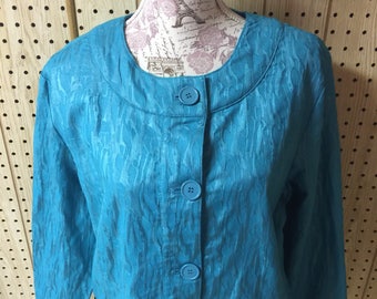Blue Jacket Vintage Jacket Size M Jacket Women's Jacket Holiday Jacket Fall Women's Jacket Ladies Jean jacket Ladies Coat Button Down