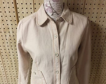 Vintage Jacket Women's Peach Small Jacket Women's Jacket Long Sleeve Jacket Unworn Jacket Casual Jacket Ladies jacket Button Jacket