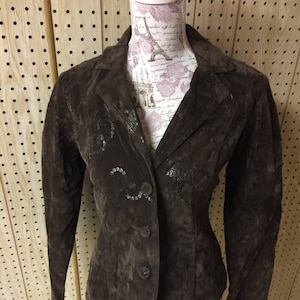 Chocolate Button Down Women&#39;s Jacket Vintage Jacket Size S Small Jacket Women&#39;s Jacket Women&#39;s Jacket Ladies Jean jacket Ladies Coat