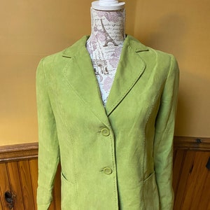 Damen Faux Schweden grüne Jacke. Leichte Jacke. Größe 8 Medium. Damen Jacke . Lange Ärmel. Damen Casual Jacke. Damen Jacke