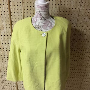 Vintage Hellgrüne Damenjacke Extra Große XL 3/4 Ärmel Damenjacke Knopfjacke Freizeitjacke Damenjacke Frühlingsjacke