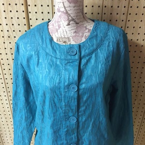 Blue Jacket Vintage Jacket Size M Jacket Women&#39;s Jacket Holiday Jacket Fall Women&#39;s Jacket Ladies Jean jacket Ladies Coat Button Down