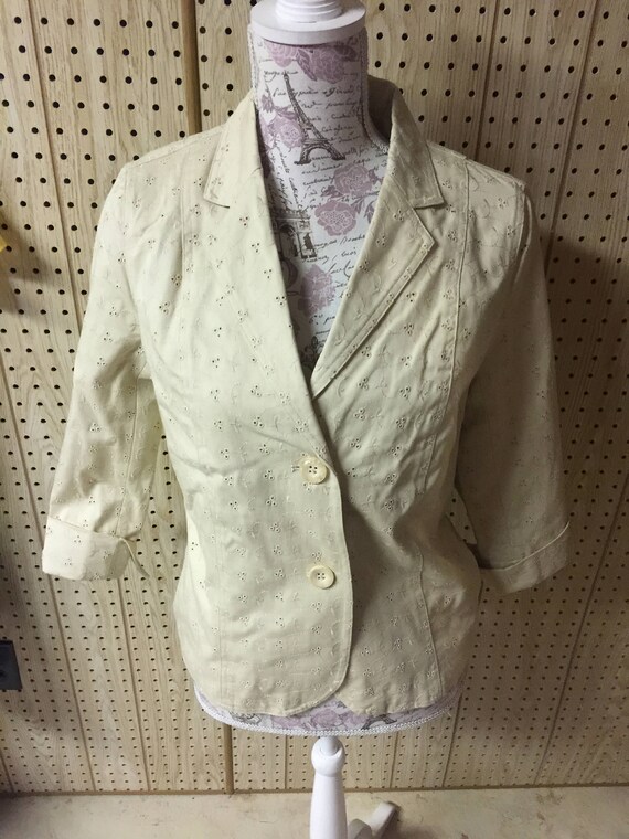 Vintage Cream Women's Jacket Medium M 3 