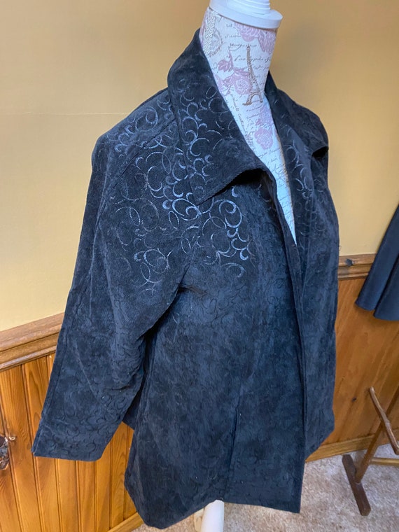 Women's Black Gray Corduroy Jacket . Light Weight… - image 3