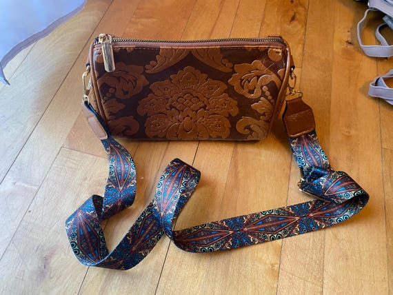 Vintage Brown Faux Leather Purse . Handbag . Gift for Her