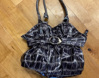 Purple Vinyl Purse Unbranded Top Handle Straps Purse Daily