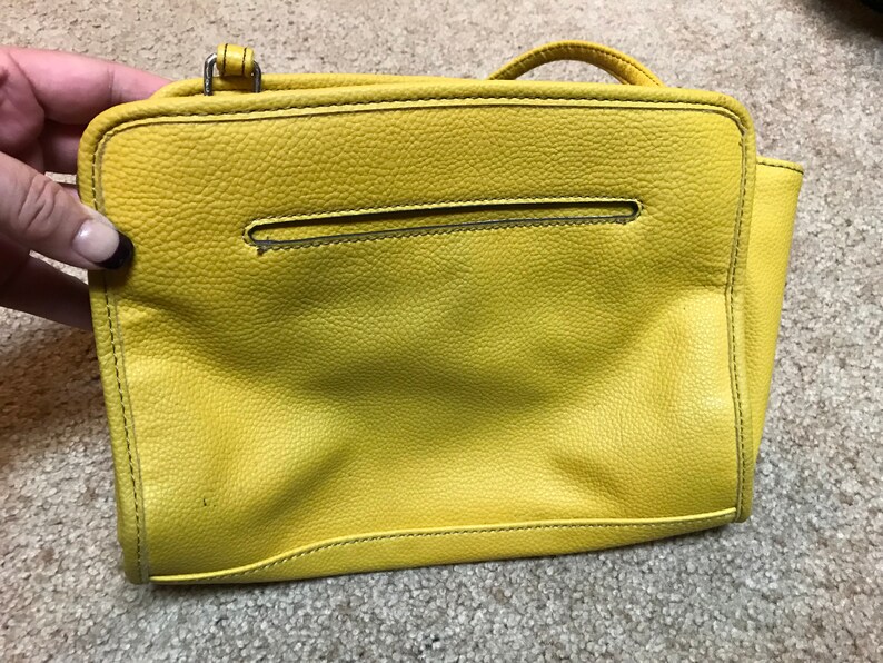 Yellow Faux Leather Purse . Golden Rod Yellow. Purse . Single Shoulder