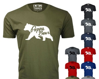 Men's Father's Day T-Shirt - POPPA BEAR Text and Animal Design