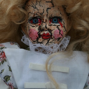 creepy doll altered doll art doll macabre horror Halloween spooky raven&#39;s dark dolls porcelain doll collectable gift Charlie fire starter