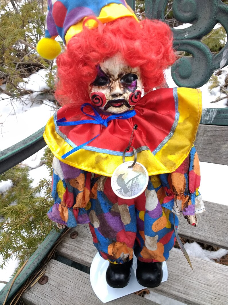 Happy Time clown altered dollcreepy dollclowngothichorrorHalloweencollectable doll
