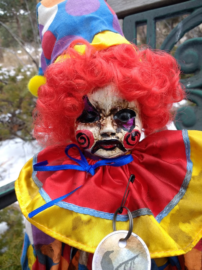 Happy Time clown altered dollcreepy dollclowngothichorrorHalloweencollectable doll