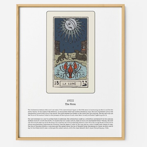 DIGITAL PRINT the Moon Tarot Card Instant Download Printable | Etsy